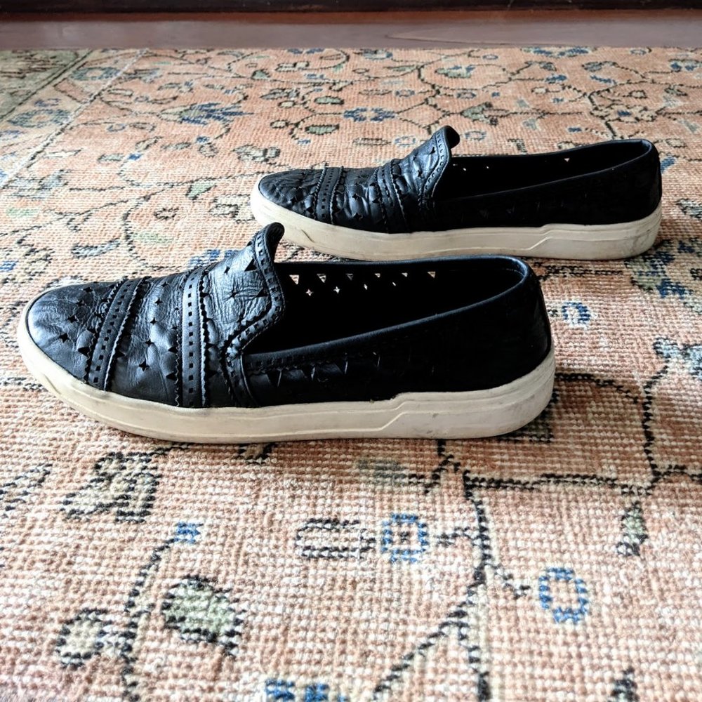 VIA SPIGA Italian Leather Cut Out Loafers EU 38 US 8